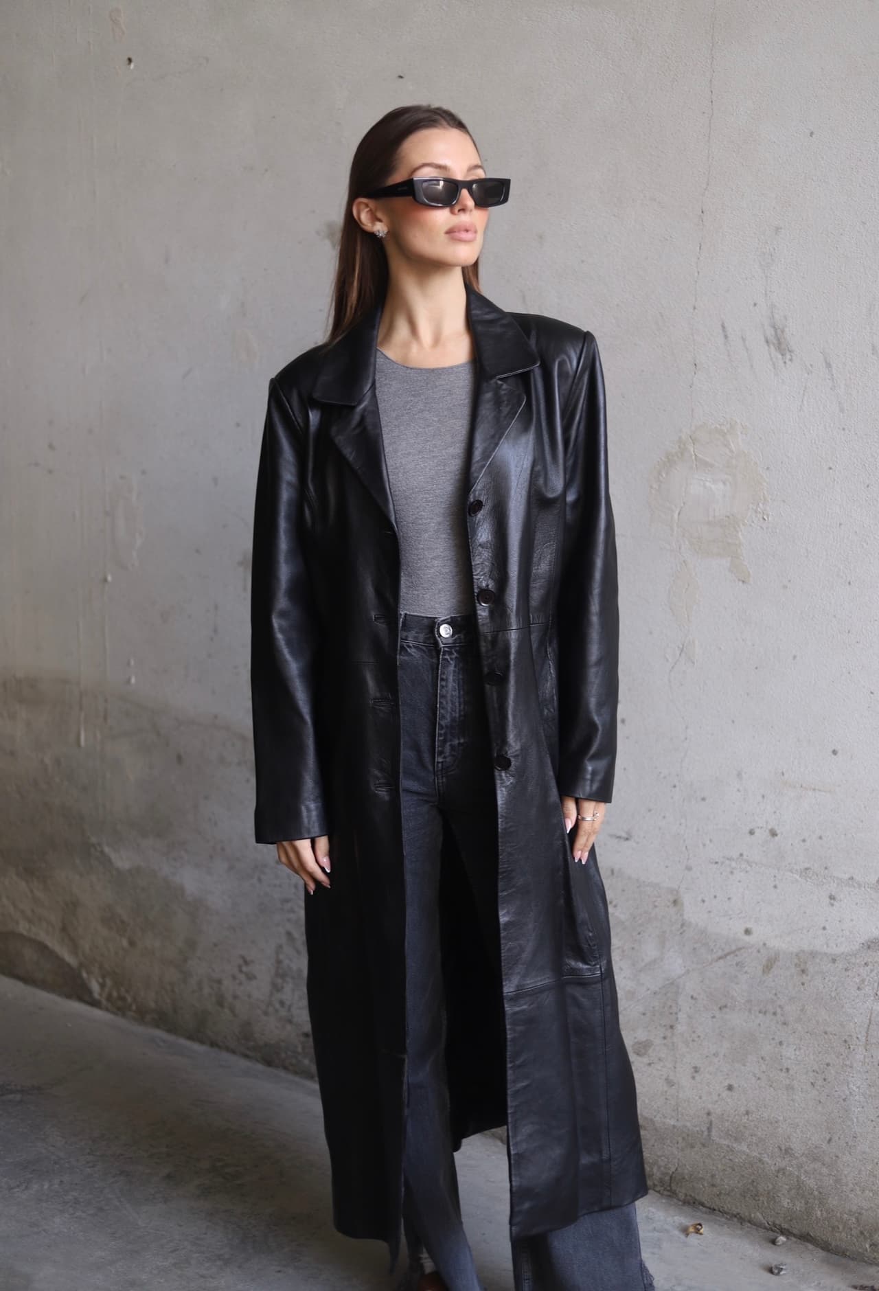 Płaszcz skórzany XS-M