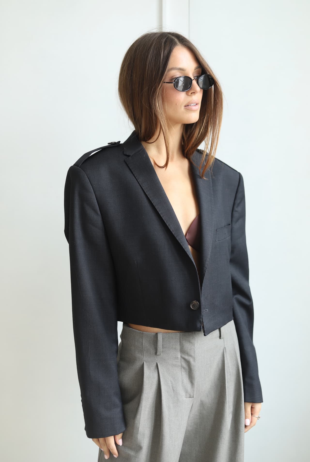 Marynarka krótka z pagonami S/M