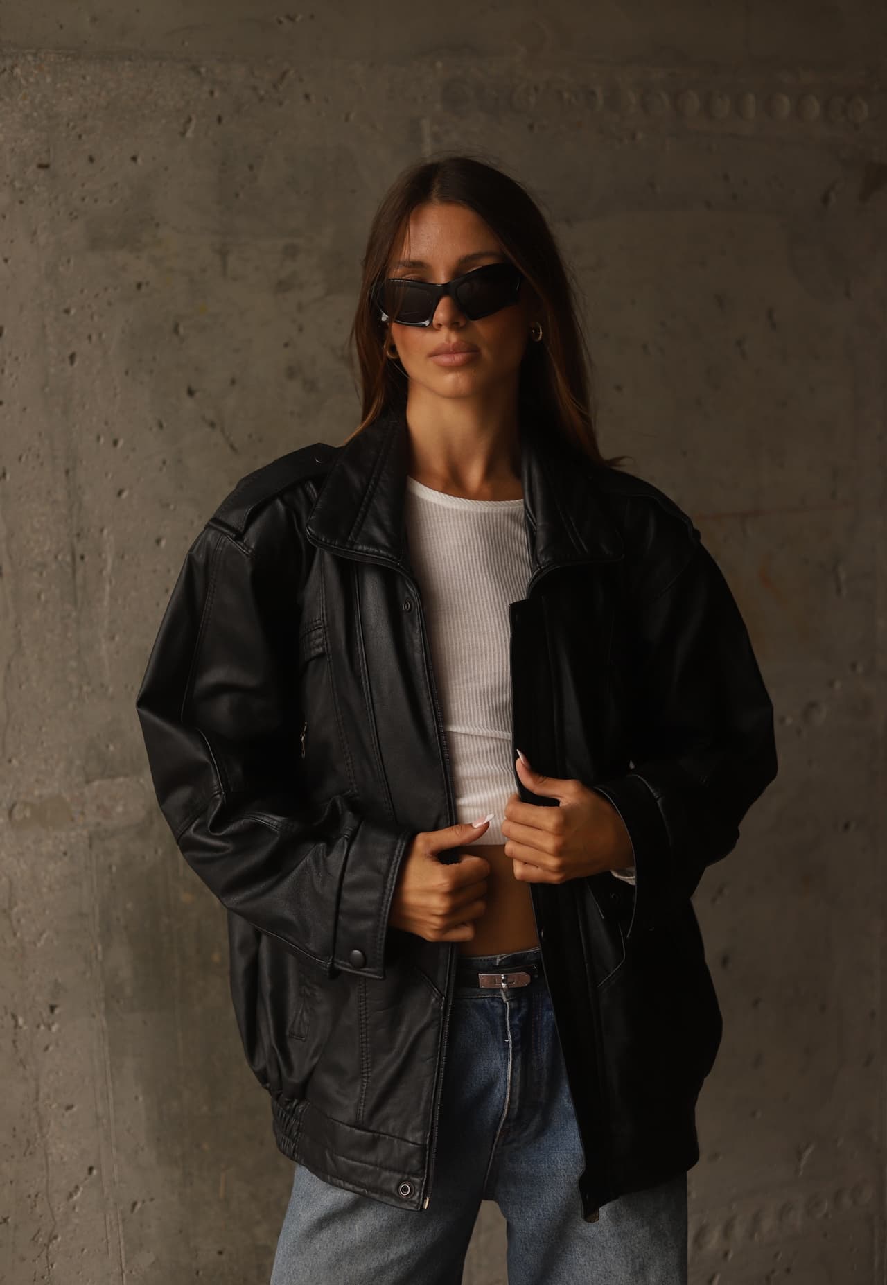 Długa kurtka z pagonami S-L