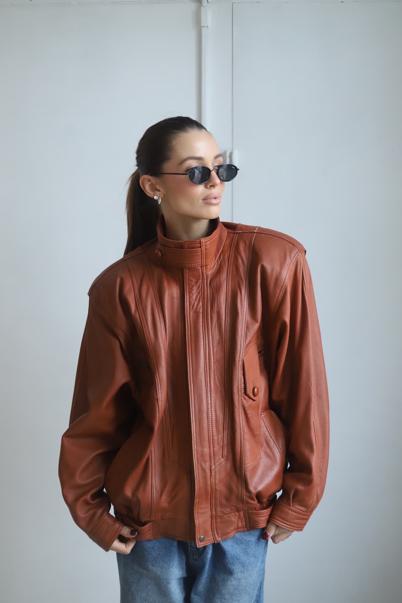 Skórzana kurtka cognac S-L