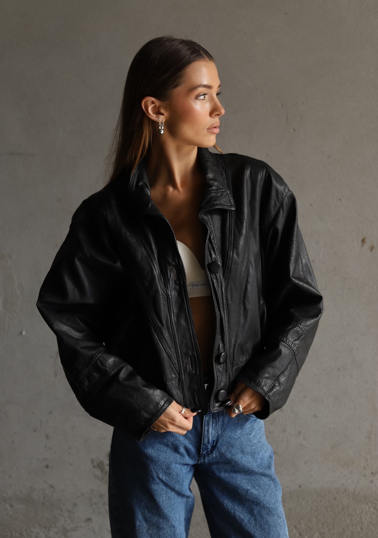 Kurtka skórzana black XS-M